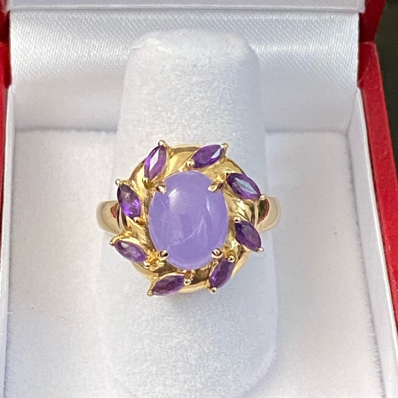 Fine Jewelry Jewelry - 14K Jade Amethyst Princess Ring
